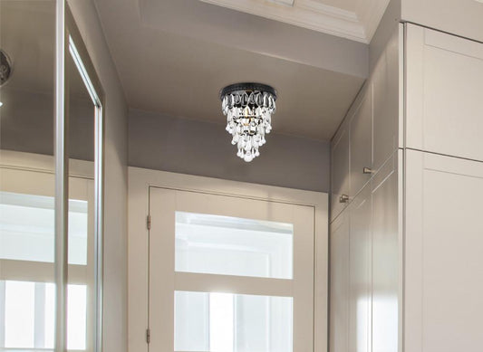 Elegant Furniture & Lighting - Nordic 1 light black flush mount - 1219F9BK/RC veiw 1