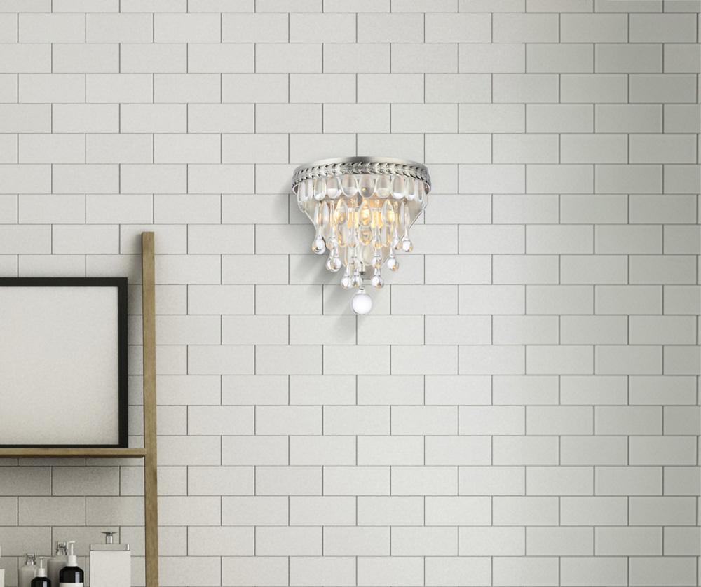 Elegant Furniture & Lighting - Nordic 1 light antique silver Wall Sconce Clear Royal Cut Crystal - 1219W9AS/RC veiw 1