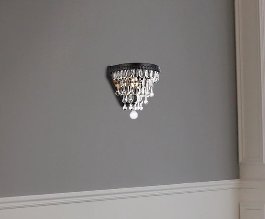 Elegant Furniture & Lighting - Nordic 1 light black wall sconce - 1219W9BK/RC veiw 1