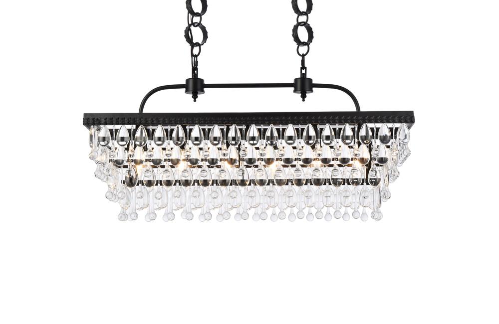 Elegant Furniture & Lighting - Nordic 32 inch rectangle pendant in black - 1219G32BK veiw 1