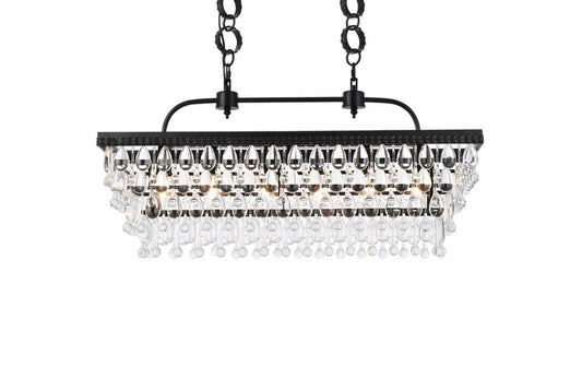 Elegant Furniture & Lighting - Nordic 32 inch rectangle pendant in black - 1219G32BK veiw 1