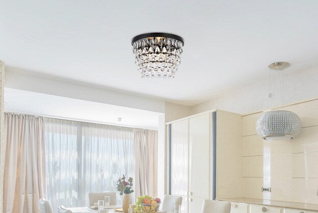 Elegant Furniture & Lighting - Nordic 3 lights black flush mount - 1219F15BK/RC veiw 1