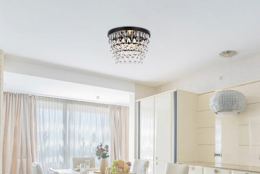 Elegant Furniture & Lighting - Nordic 3 lights black flush mount - 1219F15BK/RC veiw 1