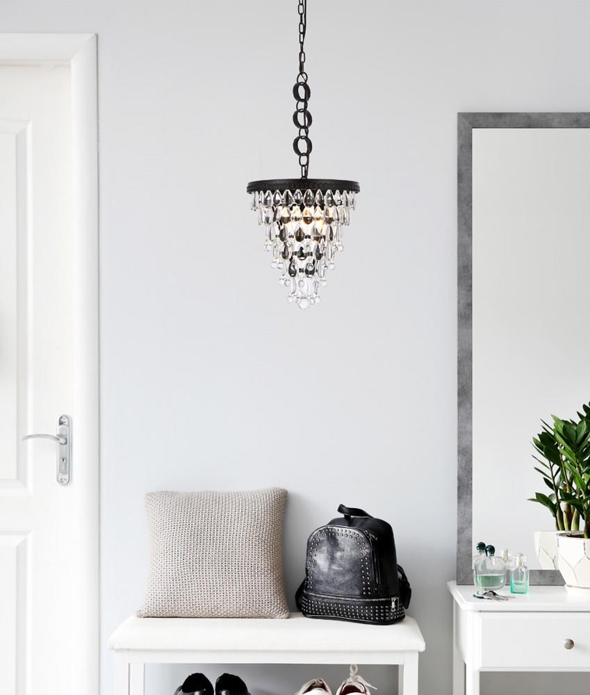 Elegant Furniture & Lighting - Nordic 3 lights black pendant - 1219D13BK/RC veiw 1