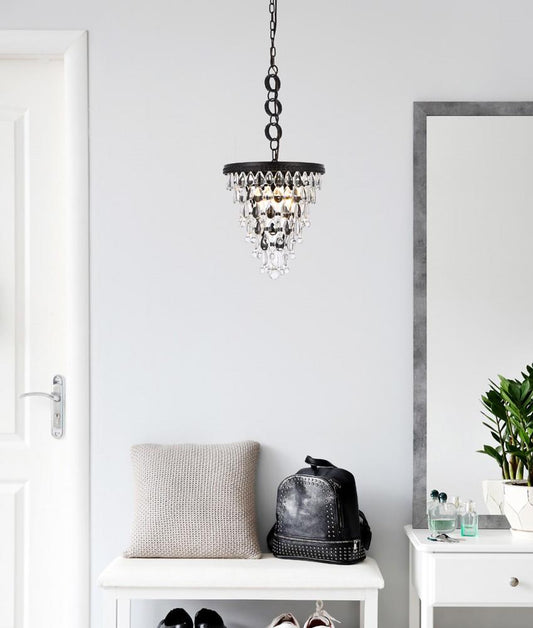 Elegant Furniture & Lighting - Nordic 3 lights black pendant - 1219D13BK/RC veiw 1