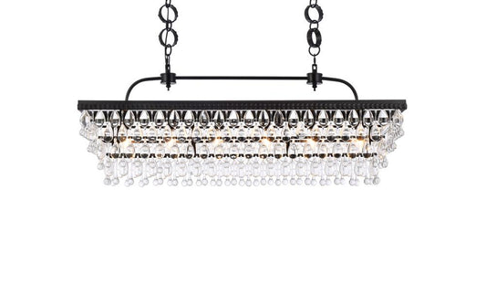 Elegant Furniture & Lighting - Nordic 40 inch rectangle pendant in black - 1219G40BK veiw 1