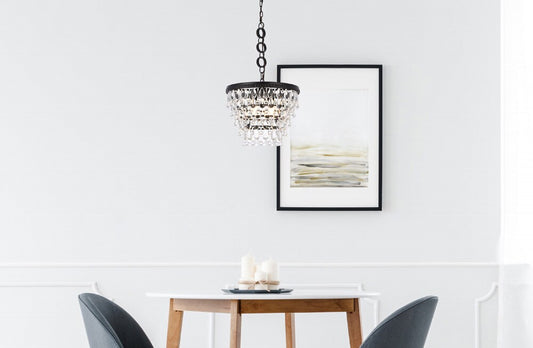 Elegant Furniture & Lighting - Nordic 4 lights black pendant - 1219D16BK/RC veiw 1