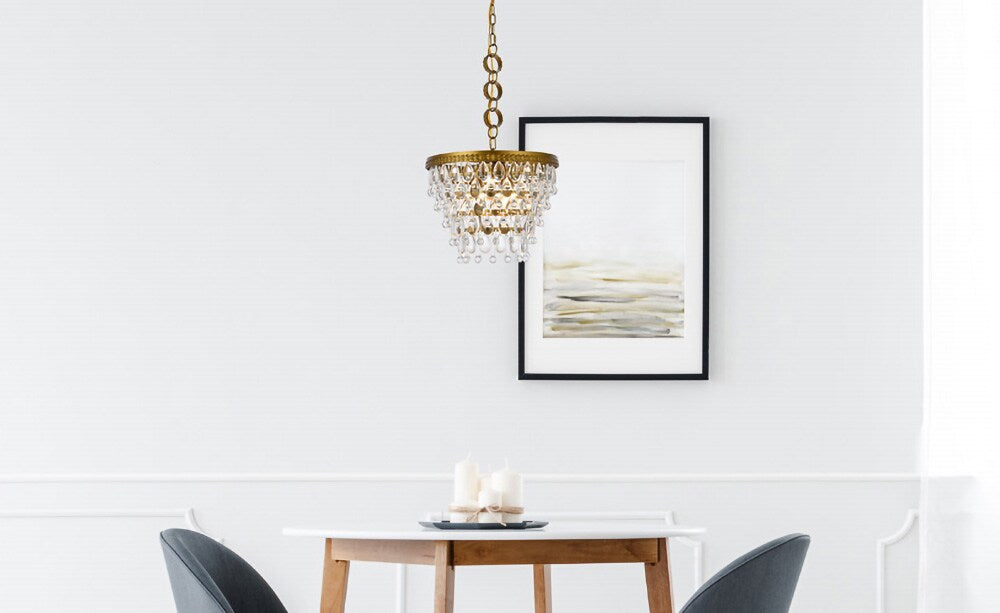 Elegant Furniture & Lighting - Nordic 4 lights brass pendant - 1219D16BR/RC veiw 1