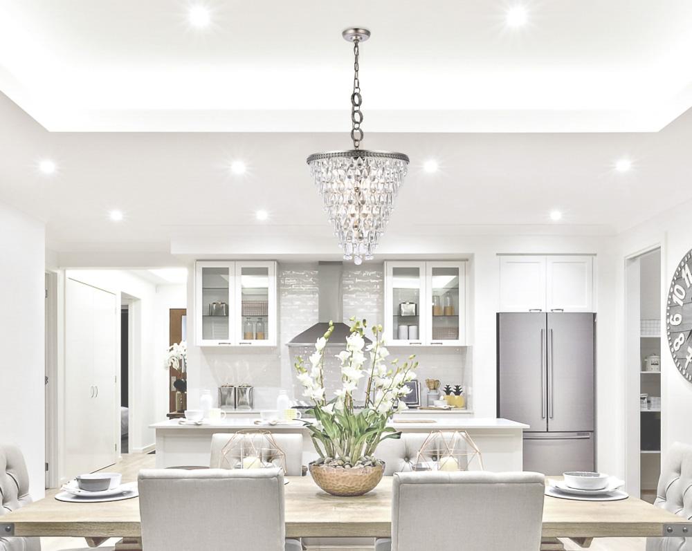 Elegant Furniture & Lighting - Nordic 5 light antique silver Pendant Clear Royal Cut Crystal - 1219D18AS/RC veiw 1