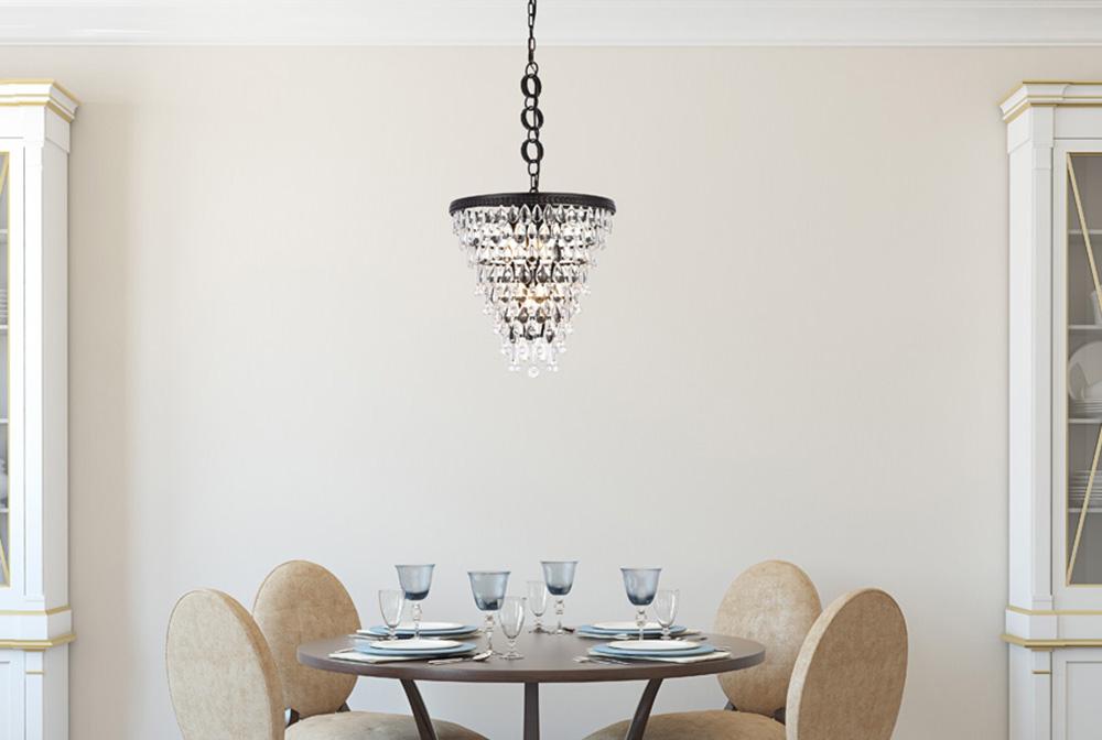 Elegant Furniture & Lighting - Nordic 5 lights black pendant - 1219D18BK/RC veiw 1