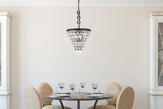 Elegant Furniture & Lighting - Nordic 5 lights black pendant - 1219D18BK/RC veiw 1