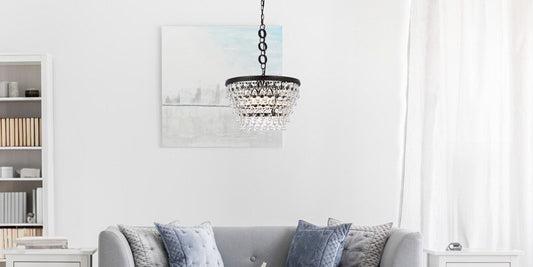 Elegant Furniture & Lighting - Nordic 5 lights black pendant - 1219D19BK/RC veiw 1