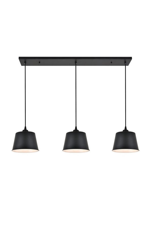 Elegant Furniture & Lighting - Nota 3 light black Pendant - LD4057D40BK veiw 1