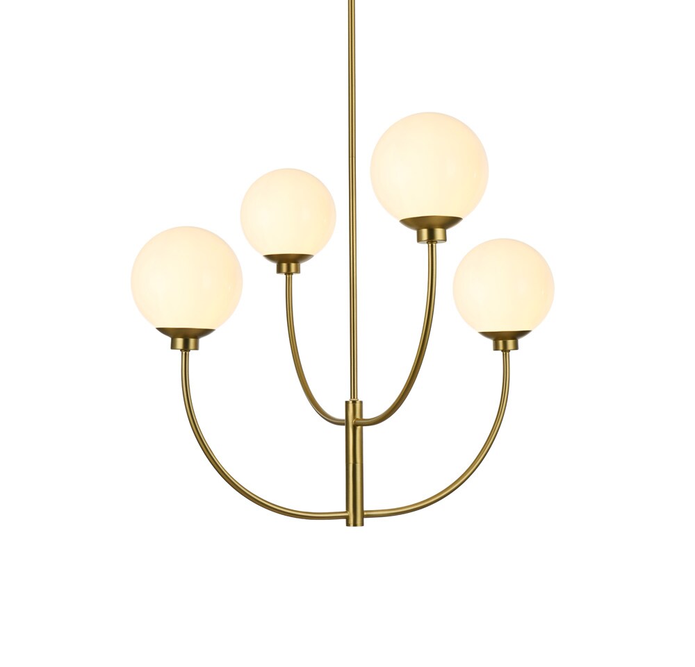 Elegant Furniture & Lighting - Nyomi 30 inch chandelier in Satin Gold - LD814D30SG veiw 1