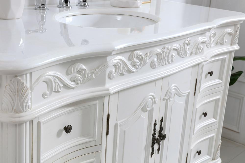 Elegant Furniture & Lighting - Oakland 48 inch Single Bathroom vanity in antique white with ivory white engineered marble - VF38848AW-VW veiw 5