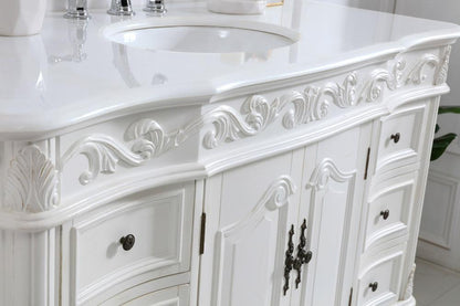 Elegant Furniture & Lighting - Oakland 48 inch Single Bathroom vanity in antique white with ivory white engineered marble - VF38848AW-VW veiw 5