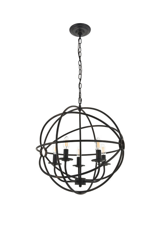 Elegant Furniture & Lighting - Octavia 5 light dark brown Pendant - LD4006D20DB veiw 1