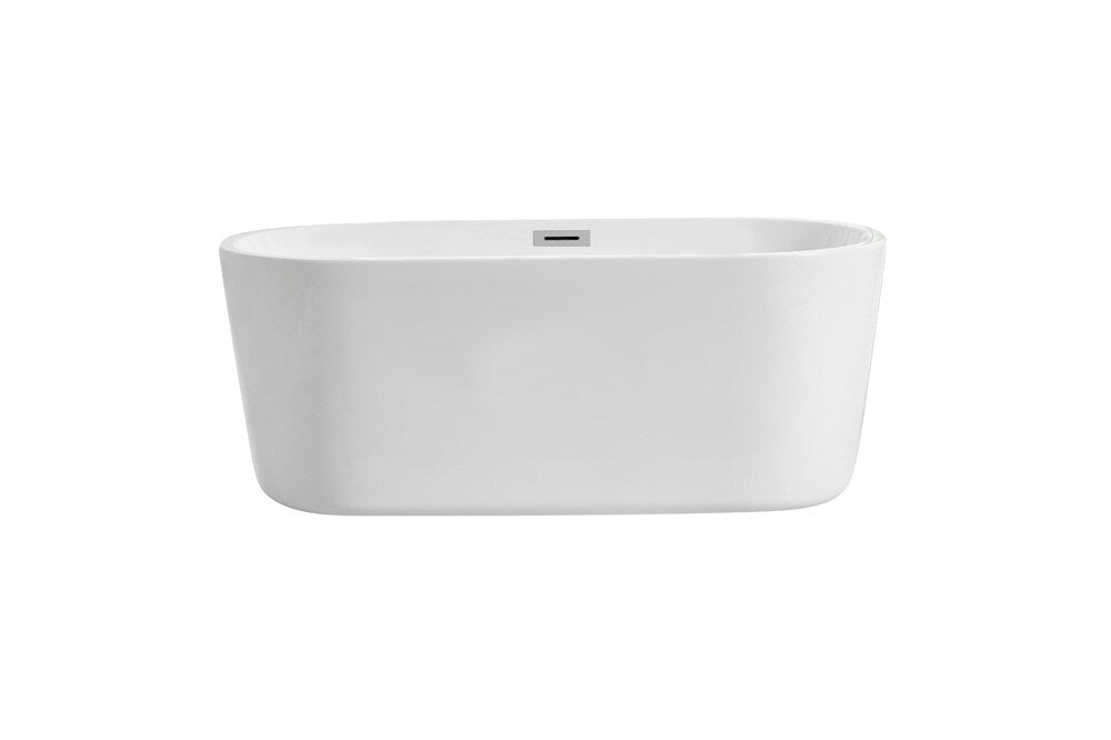 Elegant Furniture & Lighting - Odette 59 inch soaking roll top bathtub in glossy white - BT10659GW veiw 1