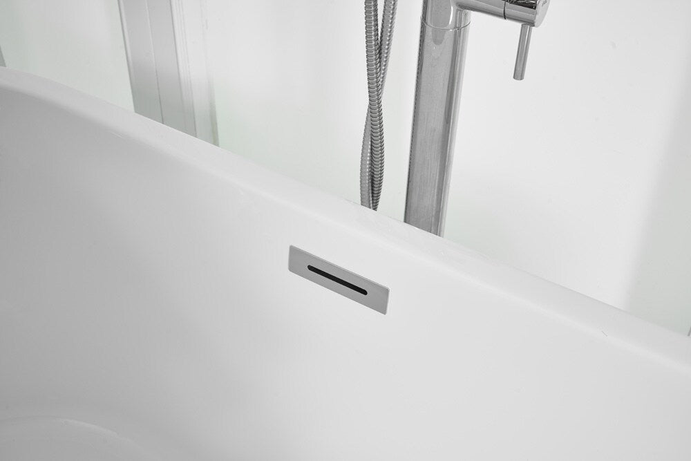 Elegant Furniture & Lighting - Odette 59 inch soaking roll top bathtub in glossy white - BT10659GW veiw 3