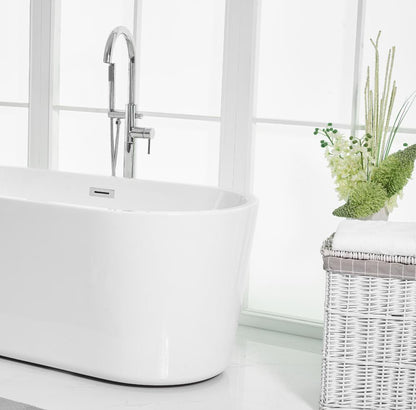 Elegant Furniture & Lighting - Odette 59 inch soaking roll top bathtub in glossy white - BT10659GW veiw 10