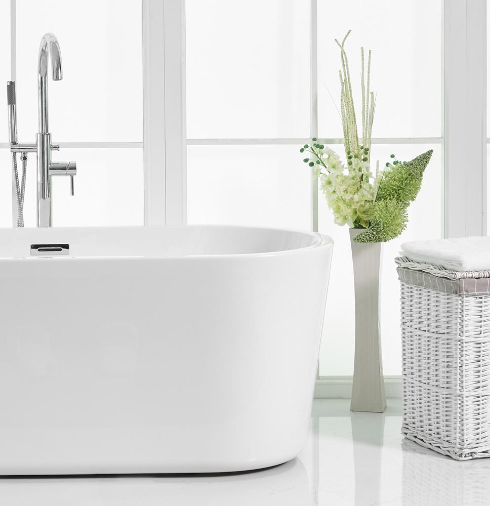 Elegant Furniture & Lighting - Odette 59 inch soaking roll top bathtub in glossy white - BT10659GW veiw 11