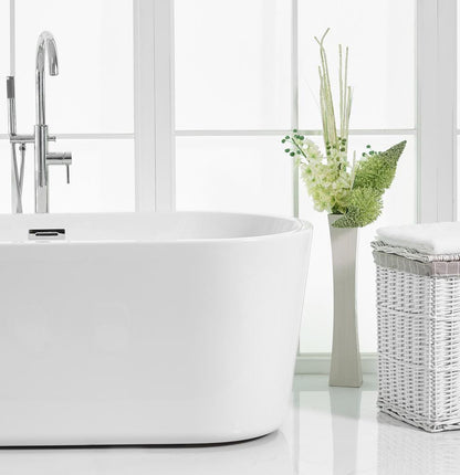 Elegant Furniture & Lighting - Odette 59 inch soaking roll top bathtub in glossy white - BT10659GW veiw 11