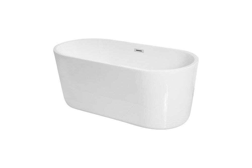 Elegant Furniture & Lighting - Odette 59 inch soaking roll top bathtub in glossy white - BT10659GW veiw 12