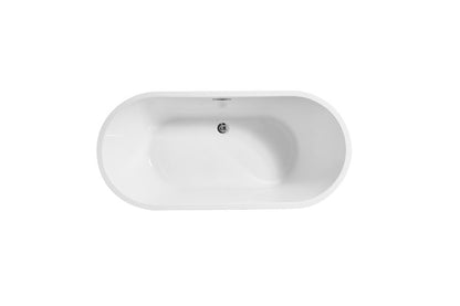 Elegant Furniture & Lighting - Odette 59 inch soaking roll top bathtub in glossy white - BT10659GW veiw 14