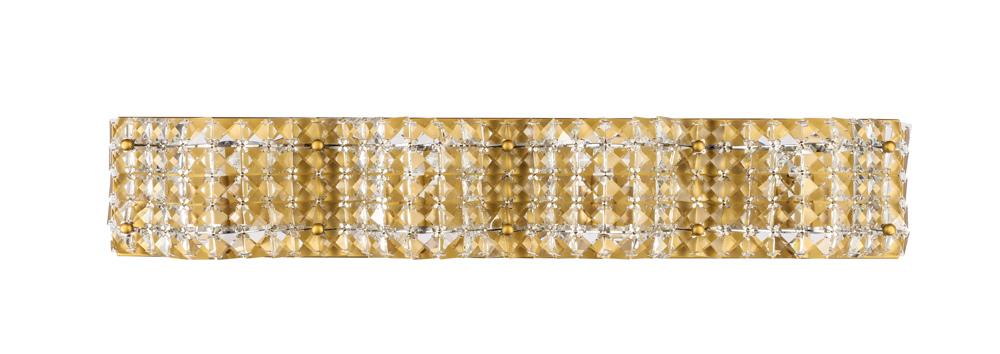 Elegant Furniture & Lighting - Ollie 4 light Brass and Clear Crystals wall sconce - LD7018BR veiw 1