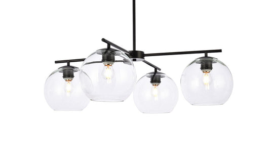 Elegant Furniture & Lighting - Opus 4 lights black pendant - LD2331BK veiw 1