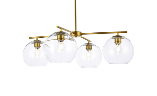 Elegant Furniture & Lighting - Opus 4 lights brass pendant - LD2331BR veiw 1