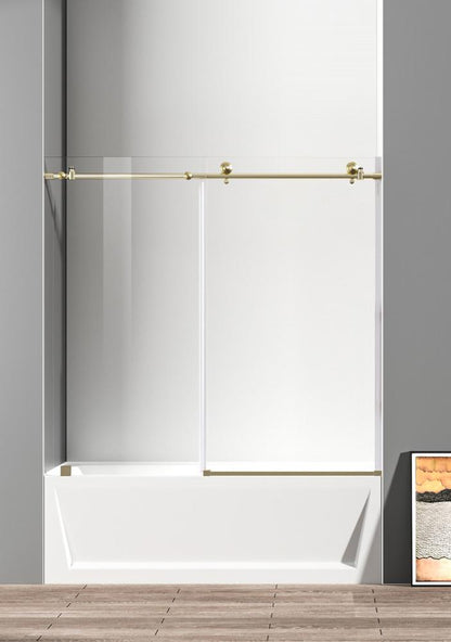 Elegant Furniture & Lighting - Orlando Frameless tub door 60 x 60 Brushed Gold - TD111-6060BGD veiw 1
