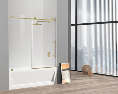 Elegant Furniture & Lighting - Orlando Frameless tub door 60 x 60 Brushed Gold - TD111-6060BGD veiw 2
