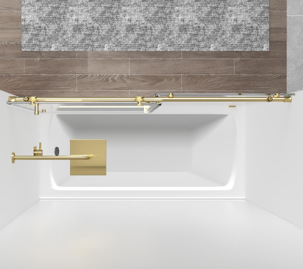 Elegant Furniture & Lighting - Orlando Frameless tub door 60 x 60 Brushed Gold - TD111-6060BGD veiw 5