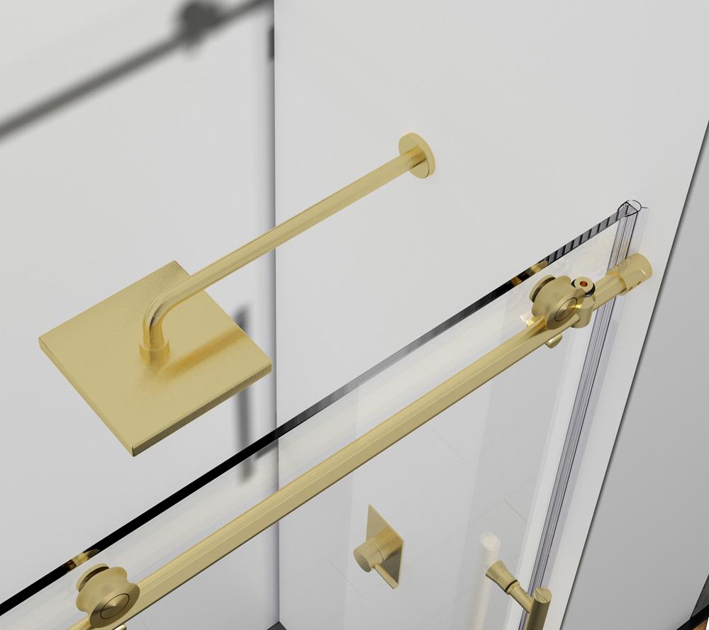 Elegant Furniture & Lighting - Orlando Frameless tub door 60 x 60 Brushed Gold - TD111-6060BGD veiw 6