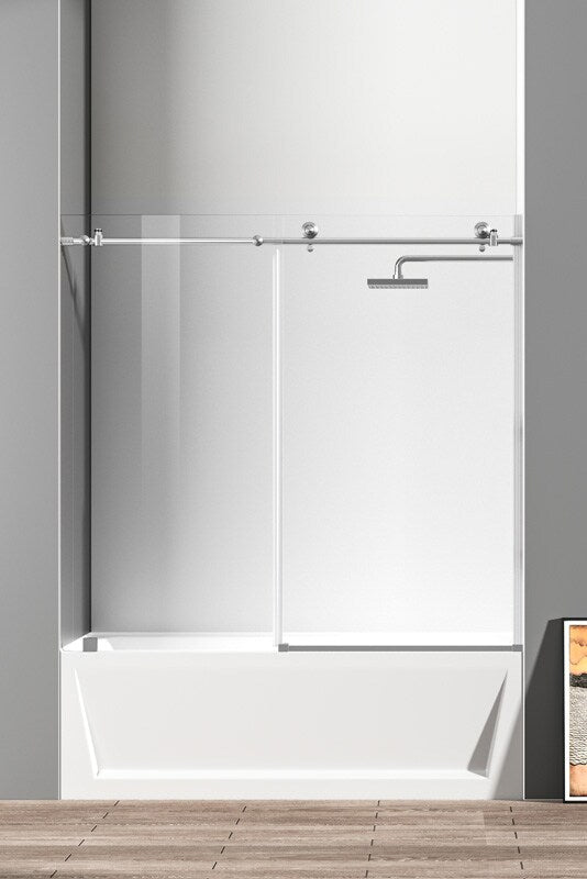 Elegant Furniture & Lighting - Orlando Frameless tub door 60 x 60 Brushed Nickel - TD111-6060BNK veiw 1