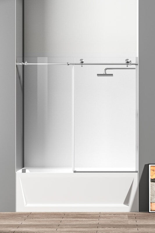 Elegant Furniture & Lighting - Orlando Frameless tub door 60 x 60 Brushed Nickel - TD111-6060BNK veiw 1