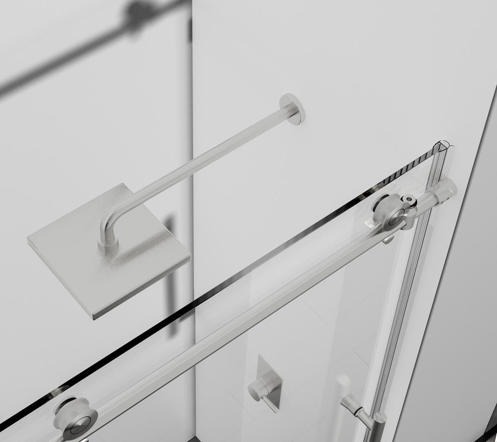 Elegant Furniture & Lighting - Orlando Frameless tub door 60 x 60 Brushed Nickel - TD111-6060BNK veiw 6