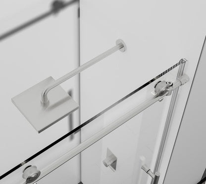 Elegant Furniture & Lighting - Orlando Frameless tub door 60 x 60 Brushed Nickel - TD111-6060BNK veiw 6