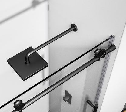 Elegant Furniture & Lighting - Orlando Frameless tub door 60 x 60 Matte Black - TD111-6060MBK veiw 6