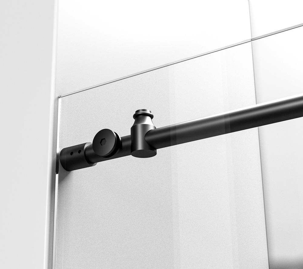 Elegant Furniture & Lighting - Orlando Frameless tub door 60 x 60 Matte Black - TD111-6060MBK veiw 8