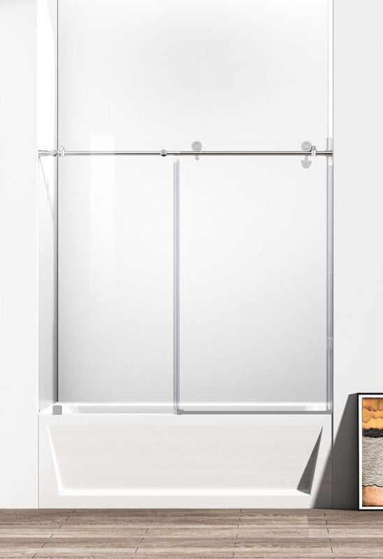 Elegant Furniture & Lighting - Orlando Frameless tub door 60 x 60 Polished Chrome - TD111-6060PCH veiw 1