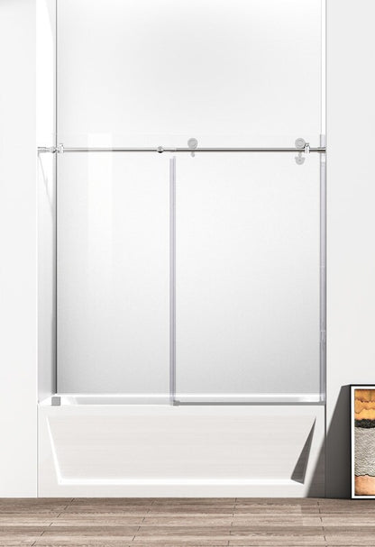 Elegant Furniture & Lighting - Orlando Frameless tub door 60 x 60 Polished Chrome - TD111-6060PCH veiw 1