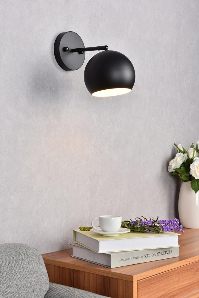 Elegant Furniture & Lighting - Othello 1 light black wall sconce - LD2355BK veiw 2