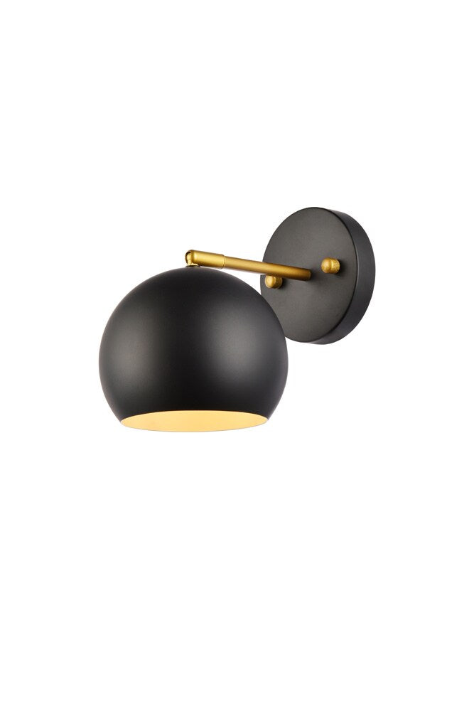 Elegant Furniture & Lighting - Othello 1 light black and brass wall sconce - LD2355BKR veiw 1