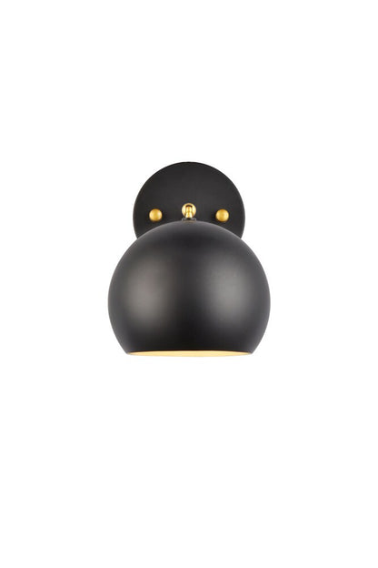 Elegant Furniture & Lighting - Othello 1 light black and brass wall sconce - LD2355BKR veiw 3