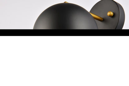 Elegant Furniture & Lighting - Othello 1 light black and brass wall sconce - LD2355BKR veiw 4