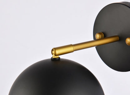 Elegant Furniture & Lighting - Othello 1 light black and brass wall sconce - LD2355BKR veiw 5