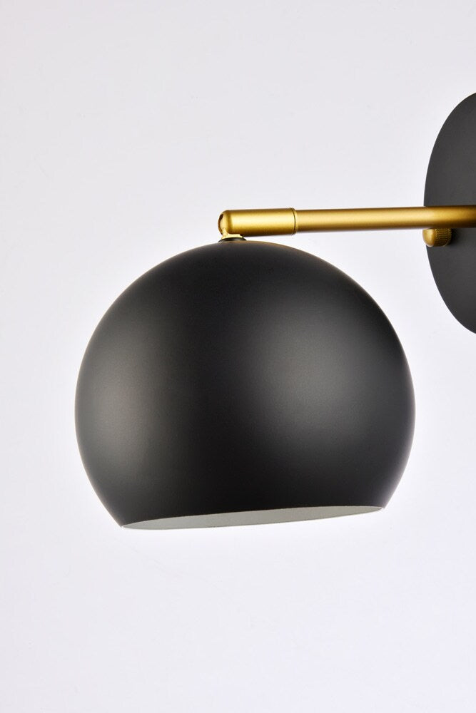 Elegant Furniture & Lighting - Othello 1 light black and brass wall sconce - LD2355BKR veiw 6