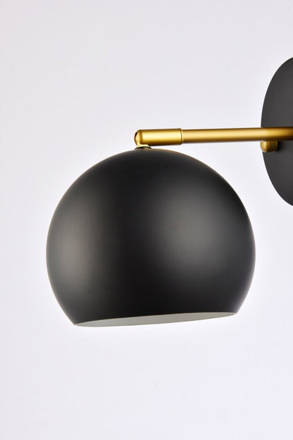 Elegant Furniture & Lighting - Othello 1 light black and brass wall sconce - LD2355BKR veiw 6